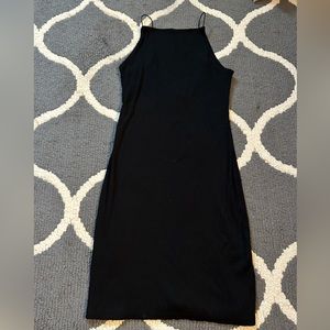 H&M black, ribbed mini dress